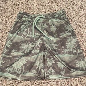 Boys Palm Tree Print Athletic Shorts